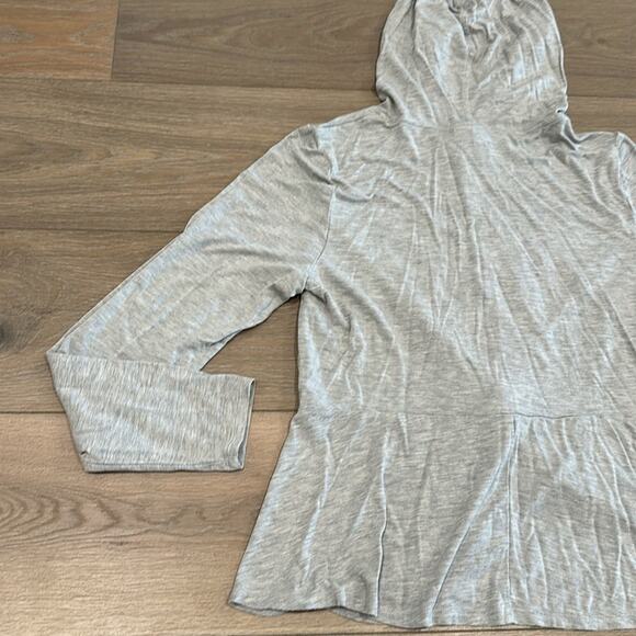 SWEATY BETTY Gray Marl Tori Twist Front Pullover Active Jacket Hooded Top Size 6 - Picture 6 of 12